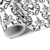 Halloween-Fledermäuse aus Schwarz und Weiß Geschenkpapier (Rolleneckpunkt)