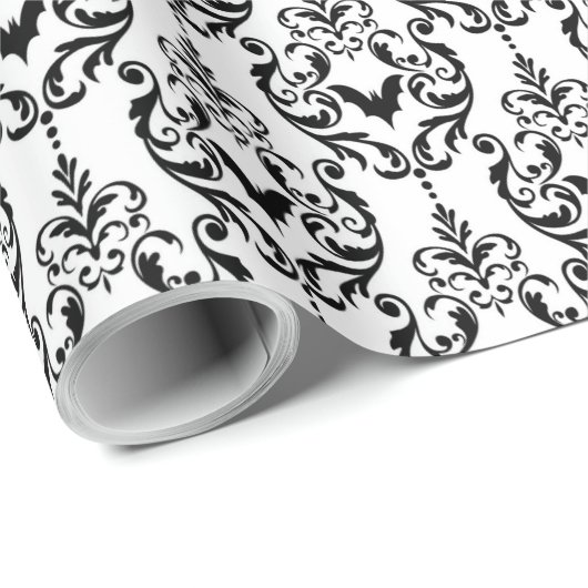 Halloween-Fledermäuse aus Schwarz und Weiß Geschenkpapier (Rolleneckpunkt)