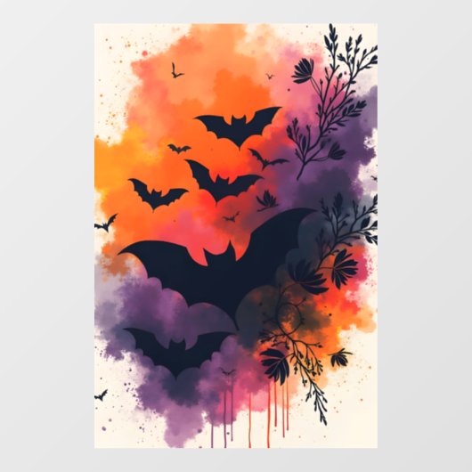 Halloween-Fledermäuse Fensteraufkleber (Blatt)