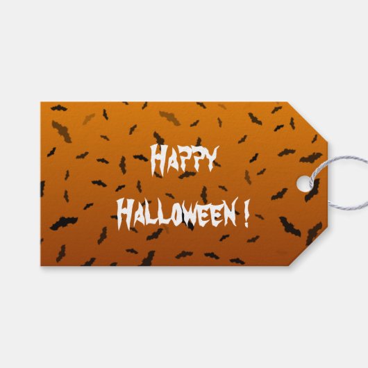Halloween-Fledermäuse Geschenkanhänger (Vorderseite (Horizontal))