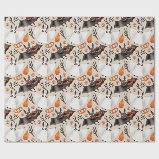 Halloween-Fledermäuse Geschenkpapier (Flach)