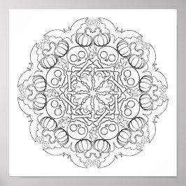 Halloween-Fledermäuse, Gespenster, Schädel und meh Poster