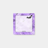 Halloween-Fledermäuse Ihr Name auf Lila Grunge Post-it Klebezettel (Vorderseite)