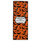 Halloween-Fledermäuse, individuell auf Schwarz und Geschenktüte Für Weinflaschen (Vorderseite)