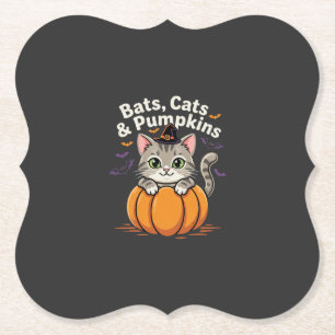 Halloween Fledermäuse Katzen und Kürbisse Süße Kät Untersetzer