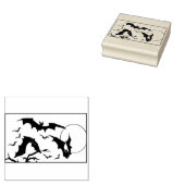 Halloween-Fledermäuse mit Vollmond Gummistempel (Stempel)
