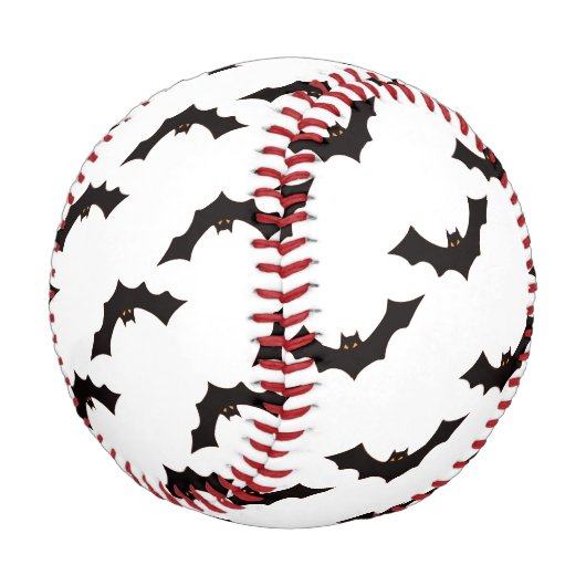 Halloween, Fledermäuse-Muster, Süßes oder Saures, Baseball (Schrägansicht)