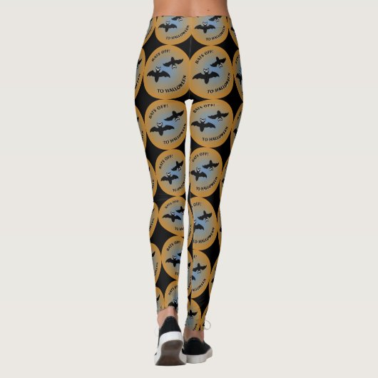 Halloween-Fledermäuse, Orange Blue Leggings (Rückseite)