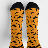 Halloween-Fledermäuse - Orange und Schwarzer Benut Socken (Oben)