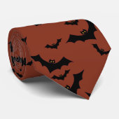 Halloween-Fledermäuse-Rostbraune Krawatte (Gerollt)