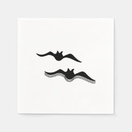 Halloween-Fledermäuse, schwarz Serviette
