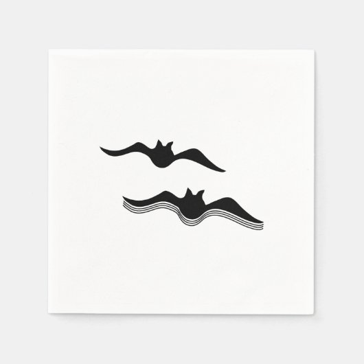 Halloween-Fledermäuse, schwarz Serviette (Vorderseite)