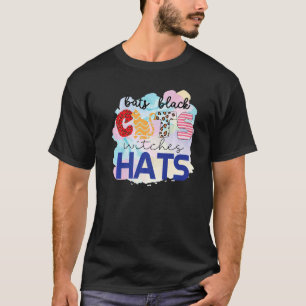Halloween Fledermäuse Schwarze Katzen Hexenhüte Ka T-Shirt