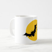 Halloween-Fledermäuse-Silhouette Vollmond Kaffeetasse (Vorderseite Links)