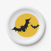 Halloween-Fledermäuse-Silhouette Vollmond Pappteller (Vorderseite)