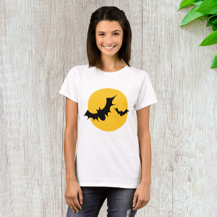 Halloween-Fledermäuse-Silhouette Vollmond T-Shirt