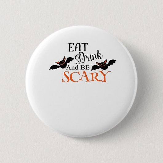 Halloween-Fledermäuse sind ein gruseliger lustiger Button (Vorderseite)
