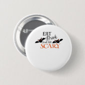 Halloween-Fledermäuse sind ein gruseliger lustiger Button (Vorne & Hinten)