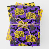Halloween-Fledermäuse und -Buchstaben Geschenkpapier Set (Beispiel)