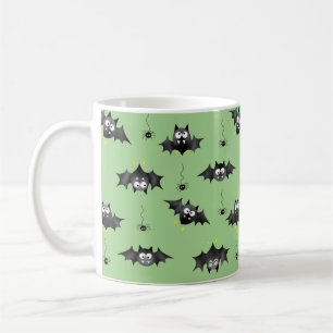 Halloween-Fledermäuse und Dangling-Spinnen-Tasse Kaffeetasse