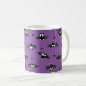Halloween-Fledermäuse und Dangling-Spinnen-Tasse Kaffeetasse (VorderseiteRechts)