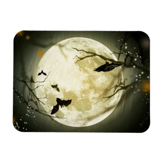 Halloween-Fledermäuse und Vogelmoon Magnet (Horizontal)