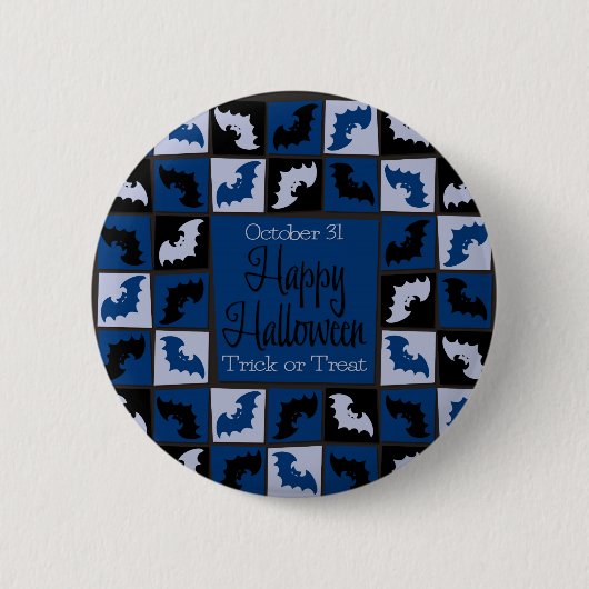 Halloween-Fledermausmosaik Button (Vorderseite)