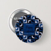 Halloween-Fledermausmosaik Button (Vorne & Hinten)