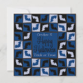 Halloween-Fledermausmosaik Einladung (Vorderseite)