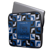 Halloween-Fledermausmosaik Laptopschutzhülle (Vorderseite Links)