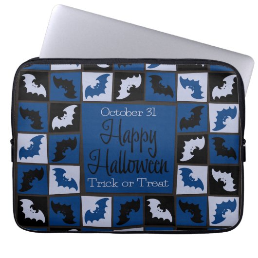 Halloween-Fledermausmosaik Laptopschutzhülle (Vorderseite)