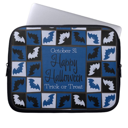 Halloween-Fledermausmosaik Laptopschutzhülle (Vorderseite)