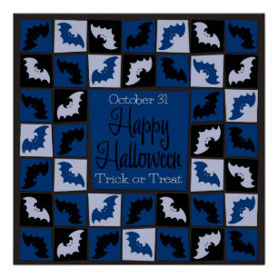 Halloween-Fledermausmosaik Poster