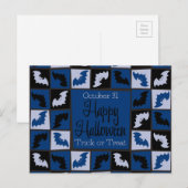 Halloween-Fledermausmosaik Postkarte (Vorne/Hinten)