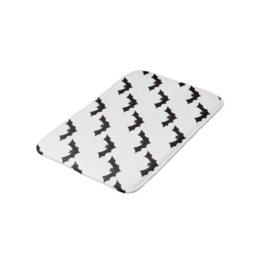 Halloween, Fledermausmuster, Trick oder Trete, Boo Badematte (Schrägansicht)