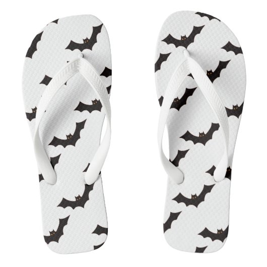 Halloween, Fledermausmuster, Trick oder Trete, Boo Badesandalen (Fußbett)