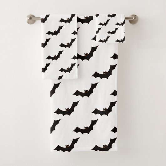 Halloween, Fledermausmuster, Trick oder Trete, Boo Badhandtuch Set (Insitu)