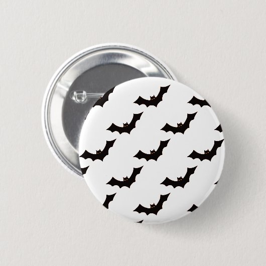 Halloween, Fledermausmuster, Trick oder Trete, Boo Button (Vorne & Hinten)