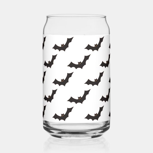 Halloween, Fledermausmuster, Trick oder Trete, Boo Dosenglas (Vorderseite)