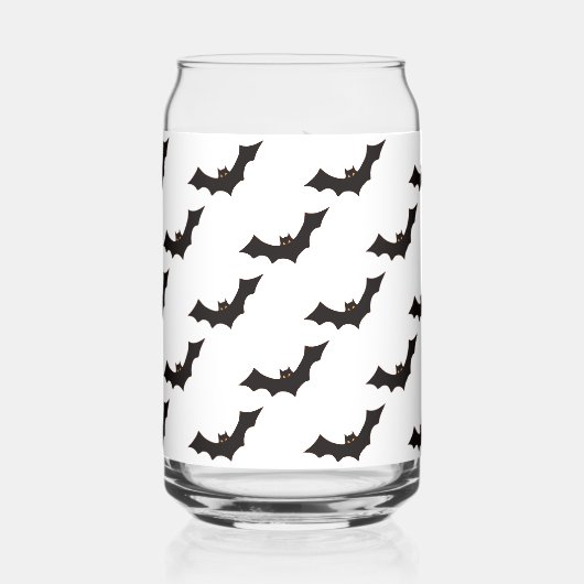 Halloween, Fledermausmuster, Trick oder Trete, Boo Dosenglas (Rückseite)