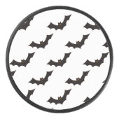 Halloween, Fledermausmuster, Trick oder Trete, Boo Eishockey Puck (Vorderseite)