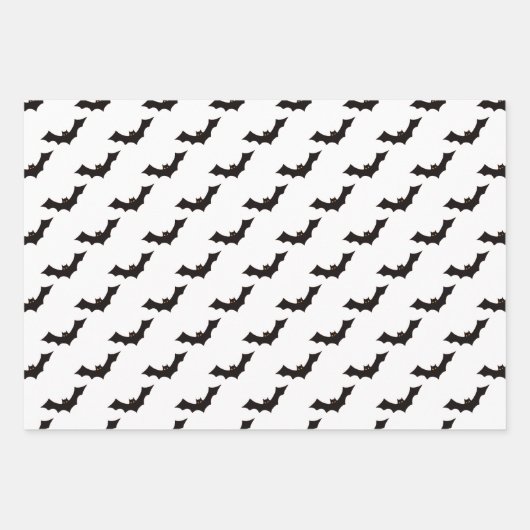 Halloween, Fledermausmuster, Trick oder Trete, Boo Geschenkpapier Set (Vorderseite 3)