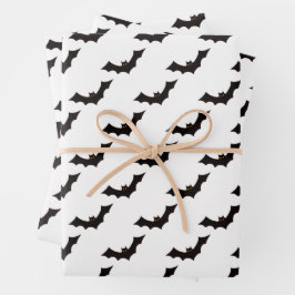 Halloween, Fledermausmuster, Trick oder Trete, Boo Geschenkpapier Set