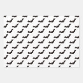 Halloween, Fledermausmuster, Trick oder Trete, Boo Geschenkpapier Set (Vorderseite)