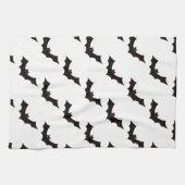 Halloween, Fledermausmuster, Trick oder Trete, Boo Geschirrtuch (Horizontal)