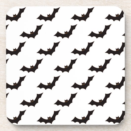 Halloween, Fledermausmuster, Trick oder Trete, Boo Getränkeuntersetzer (Vorderseite)