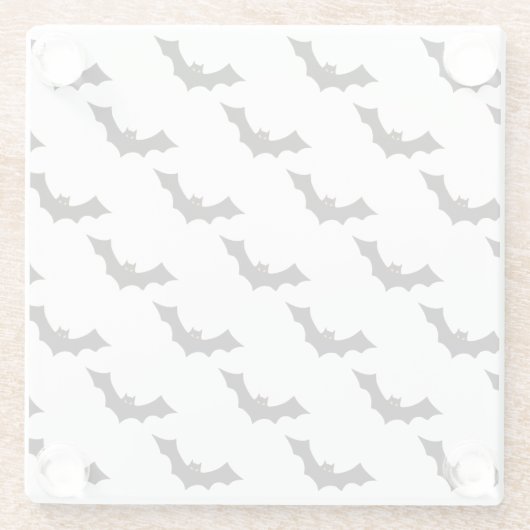 Halloween, Fledermausmuster, Trick oder Trete, Boo Glasuntersetzer (Rückseite)