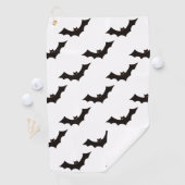 Halloween, Fledermausmuster, Trick oder Trete, Boo Golfhandtuch (Insitu)
