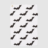 Halloween, Fledermausmuster, Trick oder Trete, Boo Golfhandtuch (Vorderseite)