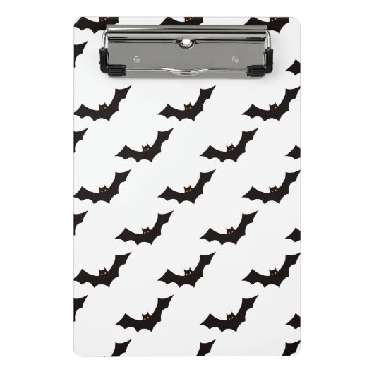 Halloween, Fledermausmuster, Trick oder Trete, Boo Mini Klemmbrett (Vorderseite)